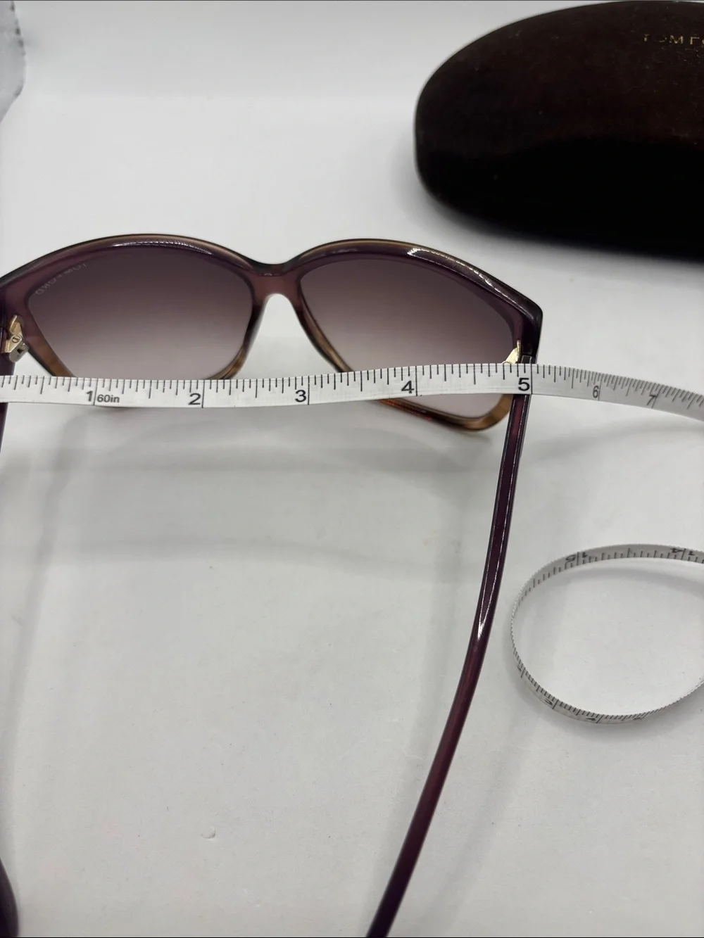 Tom Ford Lydia Sunglasses w/case Purple Frame Gradient Lens oversized retro styl - Picture 12 of 13